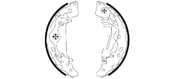 Mintex Brake Shoes Full Set Of 4 Rear With Handbrake Lever MFR625 - image 3