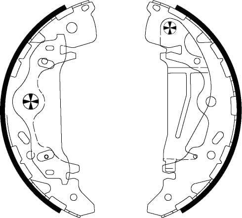 Mintex Brake Shoes Full Set Of 4 Rear With Handbrake Lever MFR625 - image 4
