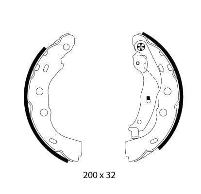 Mintex Brake Shoes Full Set Of 4 Rear With Handbrake Lever MFR635 - image 3