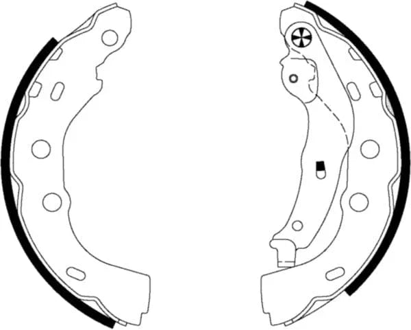 Mintex Brake Shoes Full Set Of 4 Rear With Handbrake Lever MFR635 - image 4