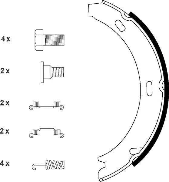 Mintex Parking Brake Shoes Set Of 4 Rear MFR650 - image 3