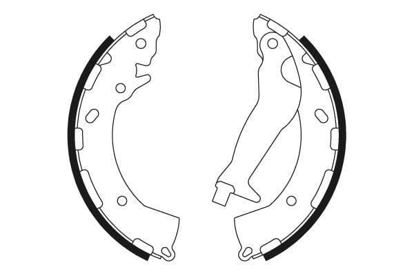 Mintex Brake Shoes Full Set Of 4 Rear With Handbrake Lever MFR690 - image 3