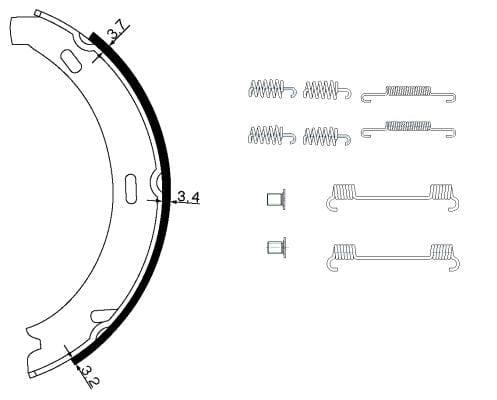 Mintex Parking Brake Shoes Set Of 4 Rear MFR693 - image 3