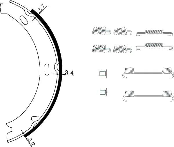 Mintex Parking Brake Shoes Set Of 4 Rear MFR693 - image 4
