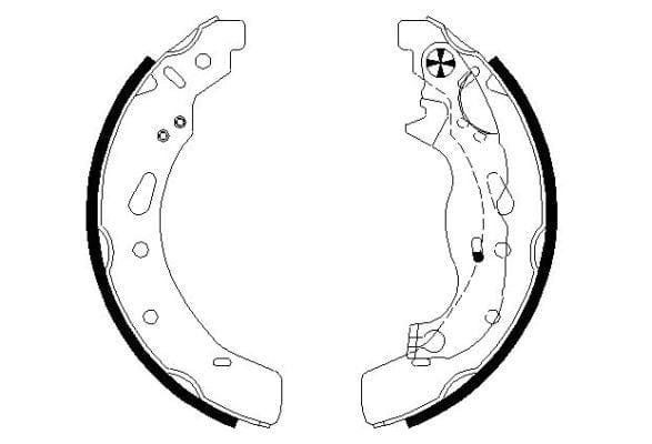 Mintex Brake Shoes Full Set Of 4 Rear With Handbrake Lever MFR717 - image 3