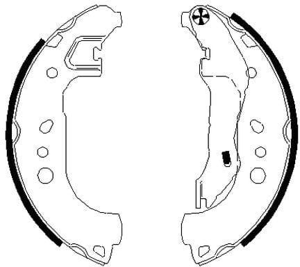 Mintex Brake Shoes Full Set Of 4 Rear With Handbrake Lever MFR718 - image 4
