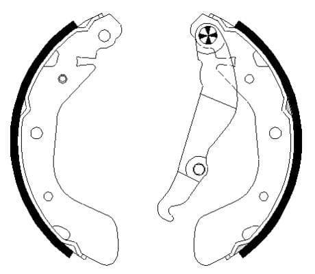 Mintex Brake Shoes Full Set Of 4 Rear With Handbrake Lever MFR719 - image 3
