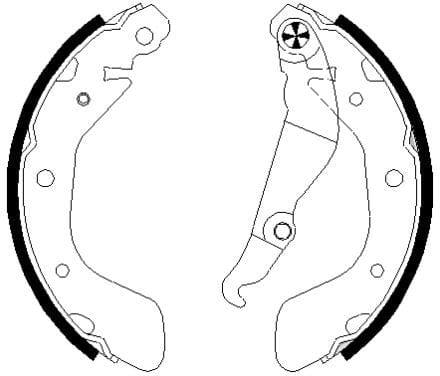 Mintex Brake Shoes Full Set Of 4 Rear With Handbrake Lever MFR719 - image 4