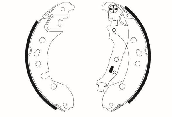 Mintex Brake Shoes Full Set Of 4 Rear With Handbrake Lever MFR725 - image 3