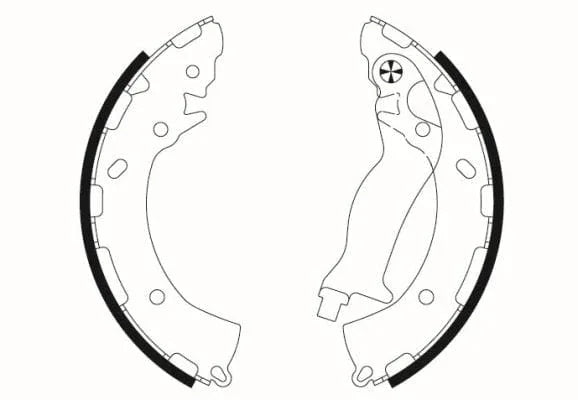 Mintex Brake Shoes Full Set Of 4 Rear With Handbrake Lever MFR726 - image 3