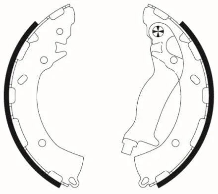 Mintex Brake Shoes Full Set Of 4 Rear With Handbrake Lever MFR726 - image 4