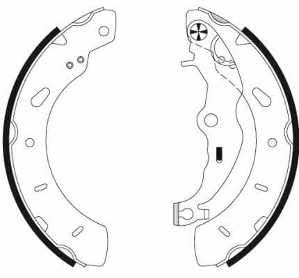 Mintex Brake Shoes Full Set Of 4 Rear With Handbrake Lever MFR727 - image 3