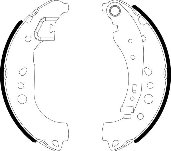 Mintex Brake Shoes Full Set Of 4 Rear With Handbrake Lever MFR734 - image 4