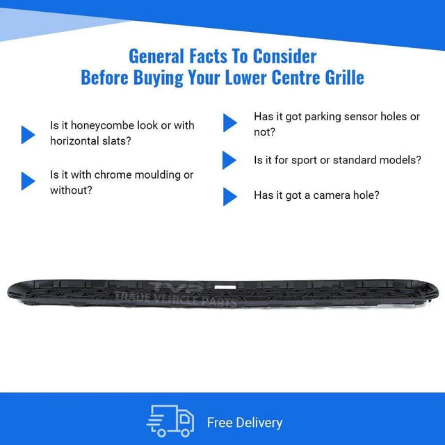 Fits Mini Hatchback, Cabriolet F55 F56 F57 2014- Front Bumper Center Grille Lower Section Mat Dark Gray - image 4