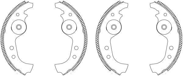 Mintex Brake Shoes Full Set Of 4 Rear With Wheel Brake Cylinder Not Pre-Mounted MSK001 - image 3
