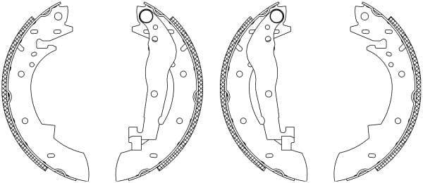 Mintex Brake Shoes Full Set Of 4 Rear With Wheel Brake Cylinder Not Pre-Mounted MSK013 - image 3
