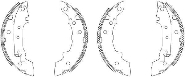 Mintex Brake Shoes Full Set Of 4 Rear With Wheel Brake Cylinder Not Pre-Mounted MSK015 - image 3