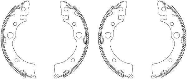 Mintex Brake Shoes Full Set Of 4 Rear With Wheel Brake Cylinder Not Pre-Mounted MSK094 - image 3