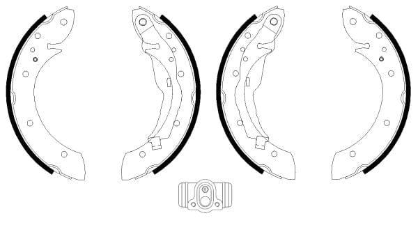 Mintex Brake Shoes Full Set Of 4 Rear With Wheel Brake Cylinder Not Pre-Mounted MSK147 - image 3