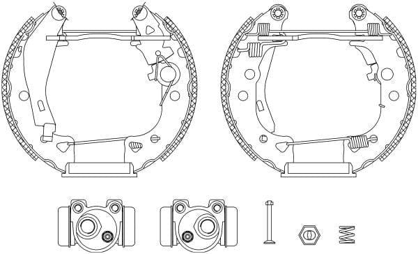 Mintex Brake Shoes Full Set Of 4 Rear With Wheel Brake Cylinder With Adjuster Pre-Assembled MSP006 - image 3
