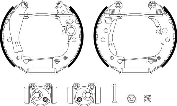 Mintex Brake Shoes Full Set Of 4 Rear With Wheel Brake Cylinder With Adjuster Pre-Assembled MSP006 - image 4