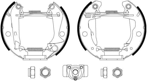Mintex Brake Shoes Full Set Of 4 Rear With Wheel Brake Cylinder With Adjuster Pre-Assembled MSP014 - image 3