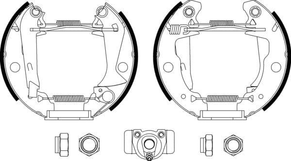 Mintex Brake Shoes Full Set Of 4 Rear With Wheel Brake Cylinder With Adjuster Pre-Assembled MSP014 - image 4