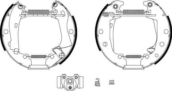 Mintex Brake Shoes Full Set Of 4 Rear With Wheel Brake Cylinder With Adjuster Pre-Assembled MSP017 - image 4