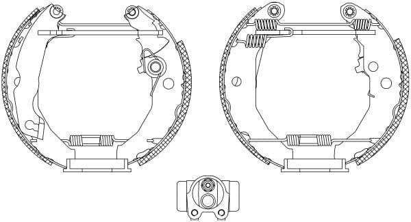 Mintex Brake Shoes Full Set Of 4 Rear With Wheel Brake Cylinder With Adjuster Pre-Assembled MSP025 - image 3