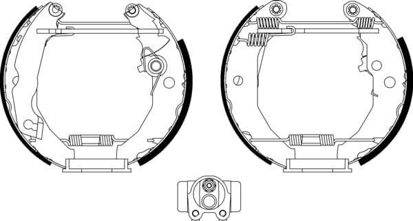 Mintex Brake Shoes Full Set Of 4 Rear With Wheel Brake Cylinder With Adjuster Pre-Assembled MSP025 - image 4