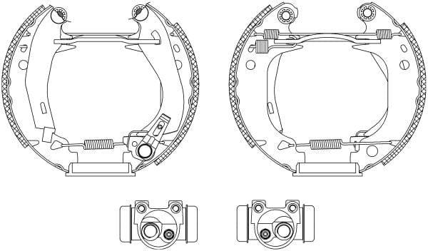 Mintex Brake Shoes Full Set Of 4 Rear With Wheel Brake Cylinder With Adjuster Pre-Assembled MSP029 - image 3