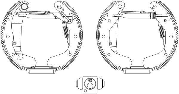 Mintex Brake Shoes Full Set Of 4 Rear With Wheel Brake Cylinder With Adjuster Pre-Assembled MSP041 - image 3