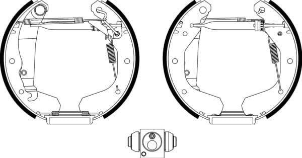 Mintex Brake Shoes Full Set Of 4 Rear With Wheel Brake Cylinder With Adjuster Pre-Assembled MSP041 - image 4