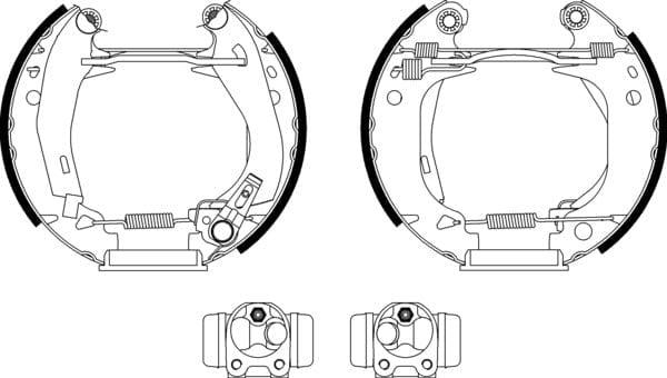 Mintex Brake Shoes Full Set Of 4 Rear With Wheel Brake Cylinder With Adjuster Pre-Assembled MSP042 - image 4