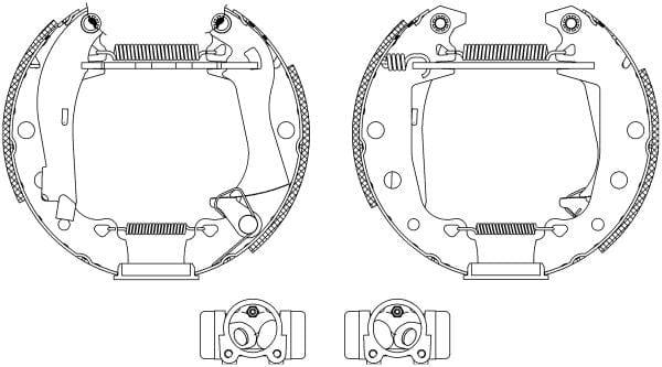 Mintex Brake Shoes Full Set Of 4 Rear With Wheel Brake Cylinder With Adjuster Pre-Assembled MSP043 - image 3