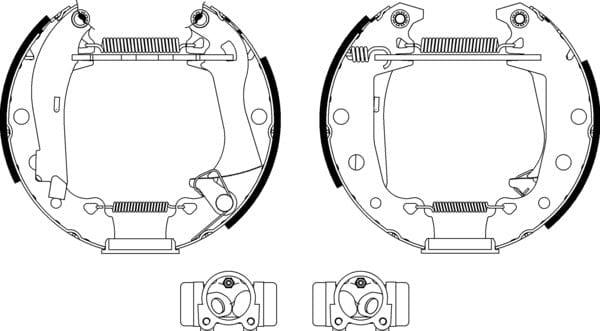 Mintex Brake Shoes Full Set Of 4 Rear With Wheel Brake Cylinder With Adjuster Pre-Assembled MSP043 - image 4