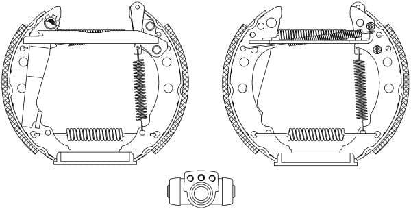 Mintex Brake Shoes Full Set Of 4 Rear With Wheel Brake Cylinder With Adjuster Pre-Assembled MSP046 - image 3