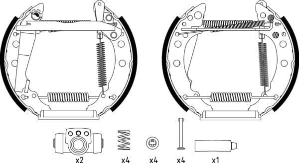 Mintex Brake Shoes Full Set Of 4 Rear With Wheel Brake Cylinder With Adjuster Pre-Assembled MSP046 - image 4