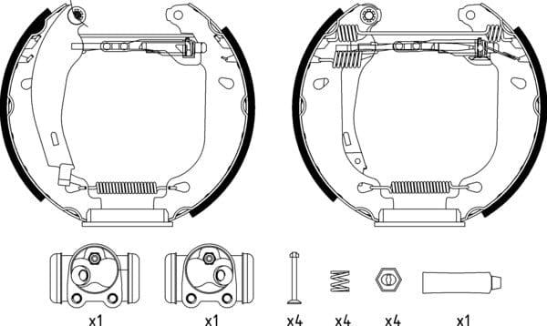 Mintex Brake Shoes Full Set Of 4 Rear With Wheel Brake Cylinder With Adjuster Pre-Assembled MSP053 - image 4