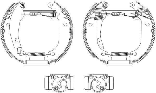 Mintex Brake Shoes Full Set Of 4 Rear With Wheel Brake Cylinder With Adjuster Pre-Assembled MSP054 - image 3