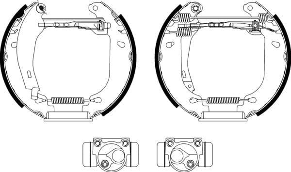 Mintex Brake Shoes Full Set Of 4 Rear With Wheel Brake Cylinder With Adjuster Pre-Assembled MSP054 - image 4
