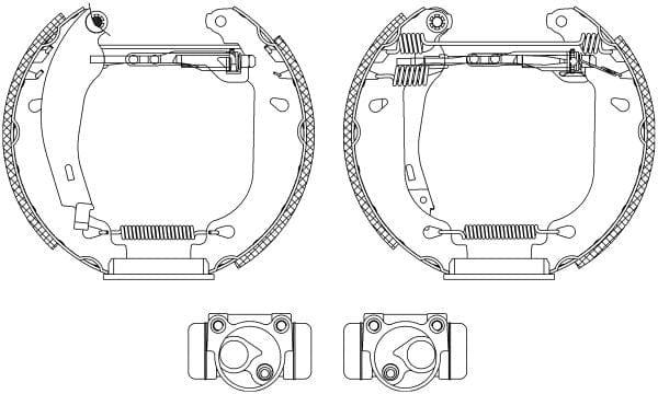 Mintex Brake Shoes Full Set Of 4 Rear With Wheel Brake Cylinder With Adjuster Pre-Assembled MSP058 - image 3