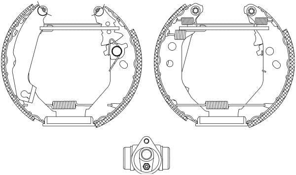 Mintex Brake Shoes Full Set Of 4 Rear With Wheel Brake Cylinder With Adjuster Pre-Assembled MSP063 - image 3