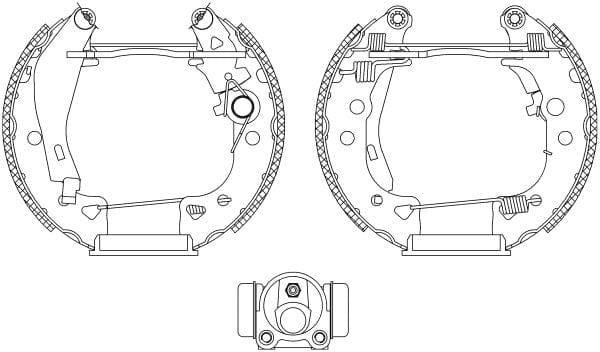 Mintex Brake Shoes Full Set Of 4 Rear With Wheel Brake Cylinder With Adjuster Pre-Assembled MSP064 - image 3