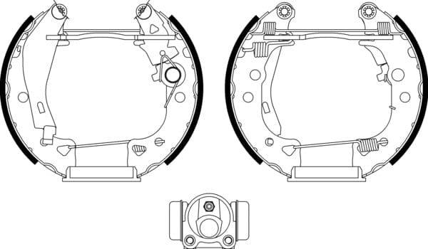 Mintex Brake Shoes Full Set Of 4 Rear With Wheel Brake Cylinder With Adjuster Pre-Assembled MSP064 - image 4