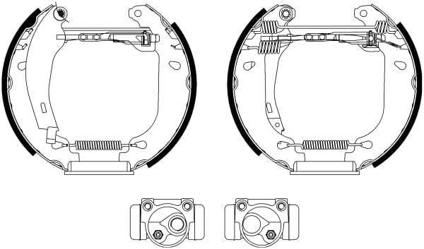 Mintex Brake Shoes Full Set Of 4 Rear With Wheel Brake Cylinder With Adjuster Pre-Assembled MSP065 - image 3