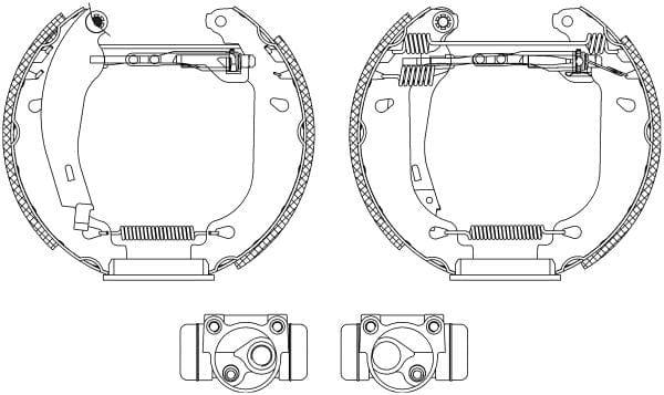 Mintex Brake Shoes Full Set Of 4 Rear With Wheel Brake Cylinder With Adjuster Pre-Assembled MSP072 - image 3