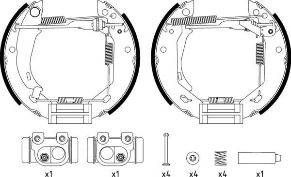 Mintex Brake Shoes Full Set Of 4 Rear With Wheel Brake Cylinder With Adjuster Pre-Assembled MSP076 - image 4