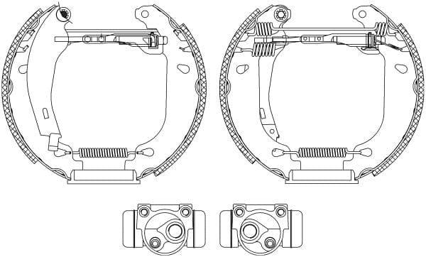 Mintex Brake Shoes Full Set Of 4 Rear With Wheel Brake Cylinder With Adjuster Pre-Assembled MSP079 - image 3