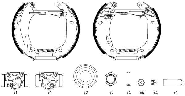 Mintex Brake Shoes Full Set Of 4 Rear With Wheel Brake Cylinder With Adjuster Pre-Assembled MSP080 - image 3
